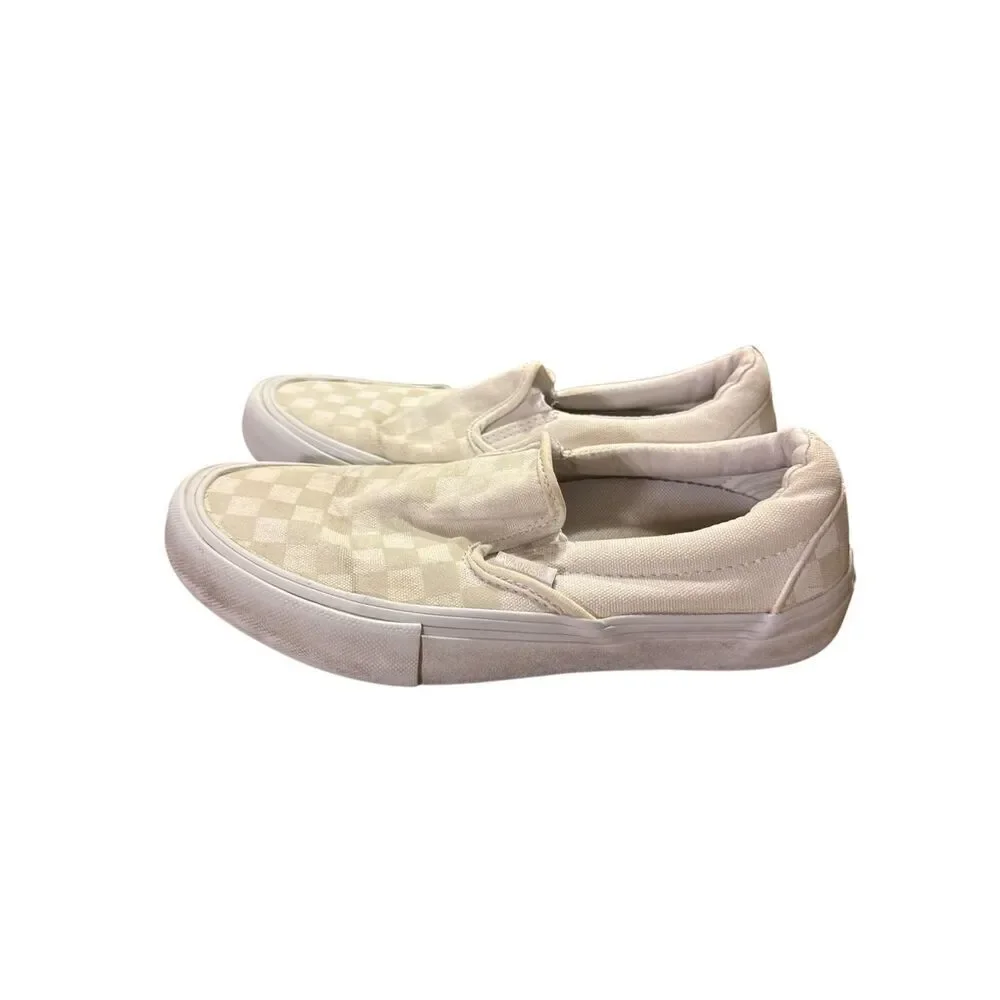 Vans Classic Slip-On White Checkerboard Skate Athletic Shoe Mens Size 5.5
